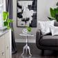 Maple and Jade End Table with Scroll Legs in Satin Silver, , large