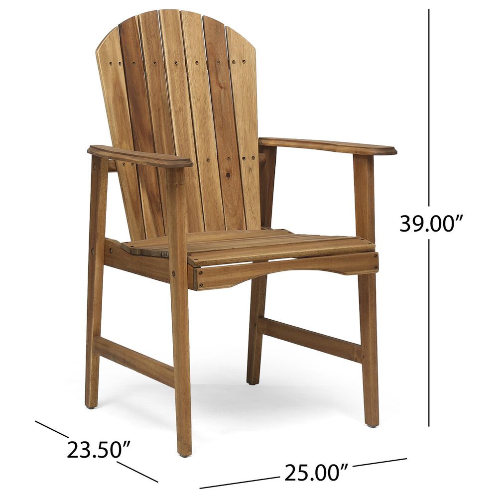 Hearth and Haven Outdoor Adirondack Dining Chair in Natural (Set of 2), , large