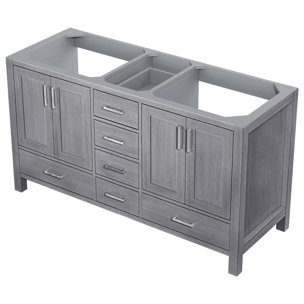 Lexora Home Jacques 60" Double Bathroom Vanity Cabinet Only in Distressed Grey, , large
