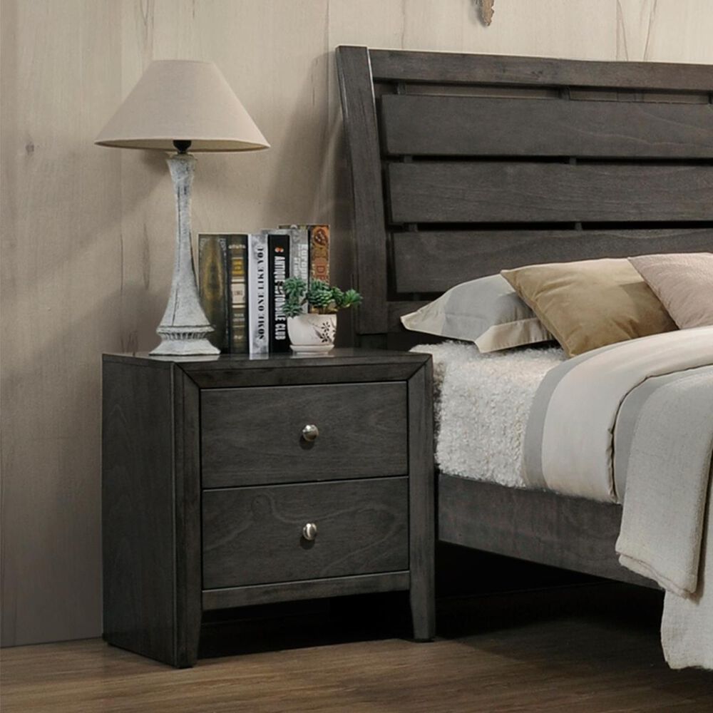 Claremont Evan 4 Piece King Bedroom Set in Gray Nebraska Furniture Mart