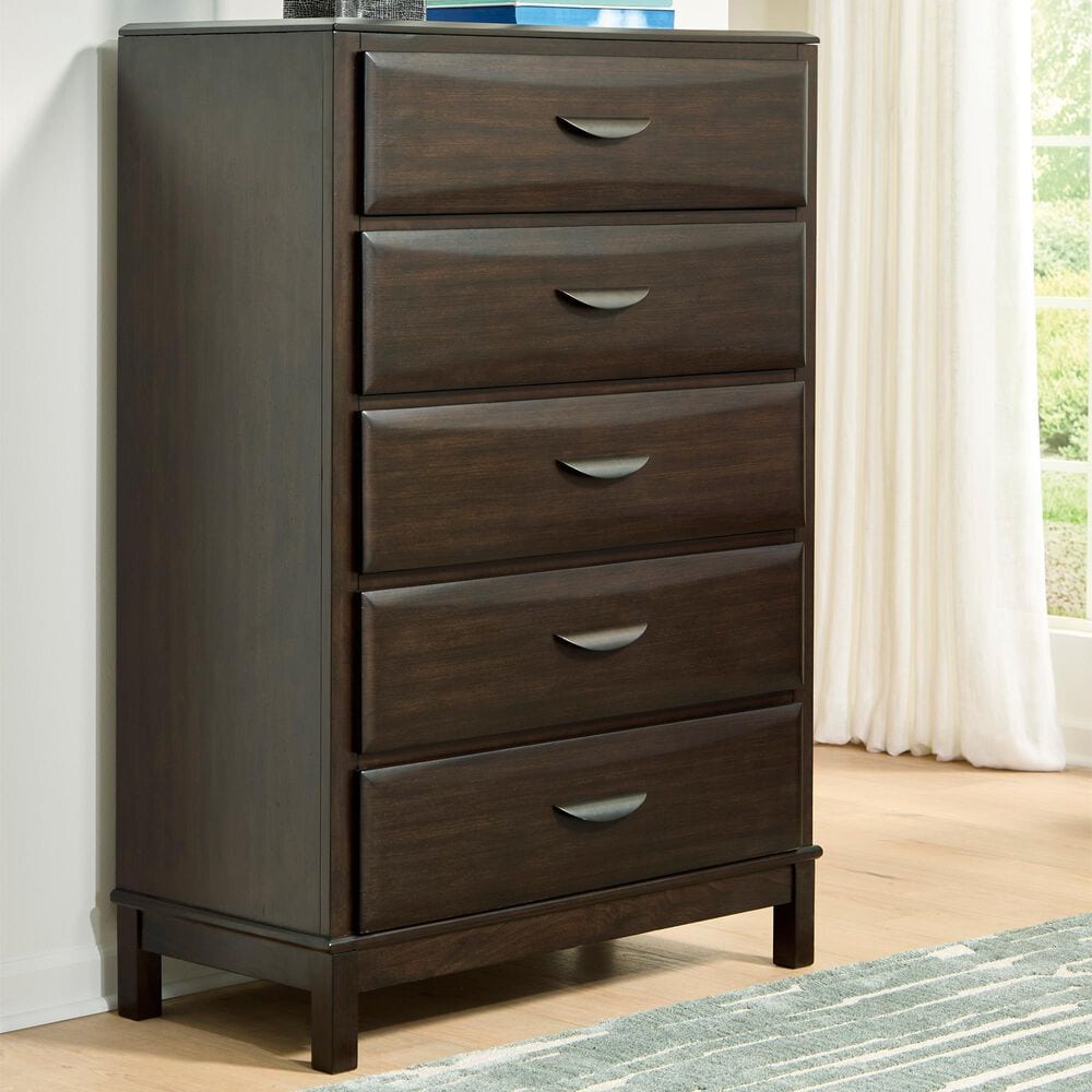 Ashley Vanmore 5 Drawer Chest in Rich Merlot, , large