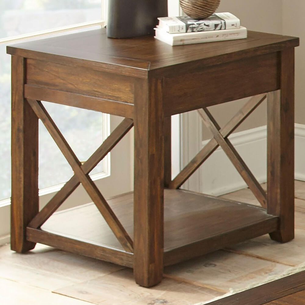 Steve Silver Leon End Table in Mocha and Silver, , large
