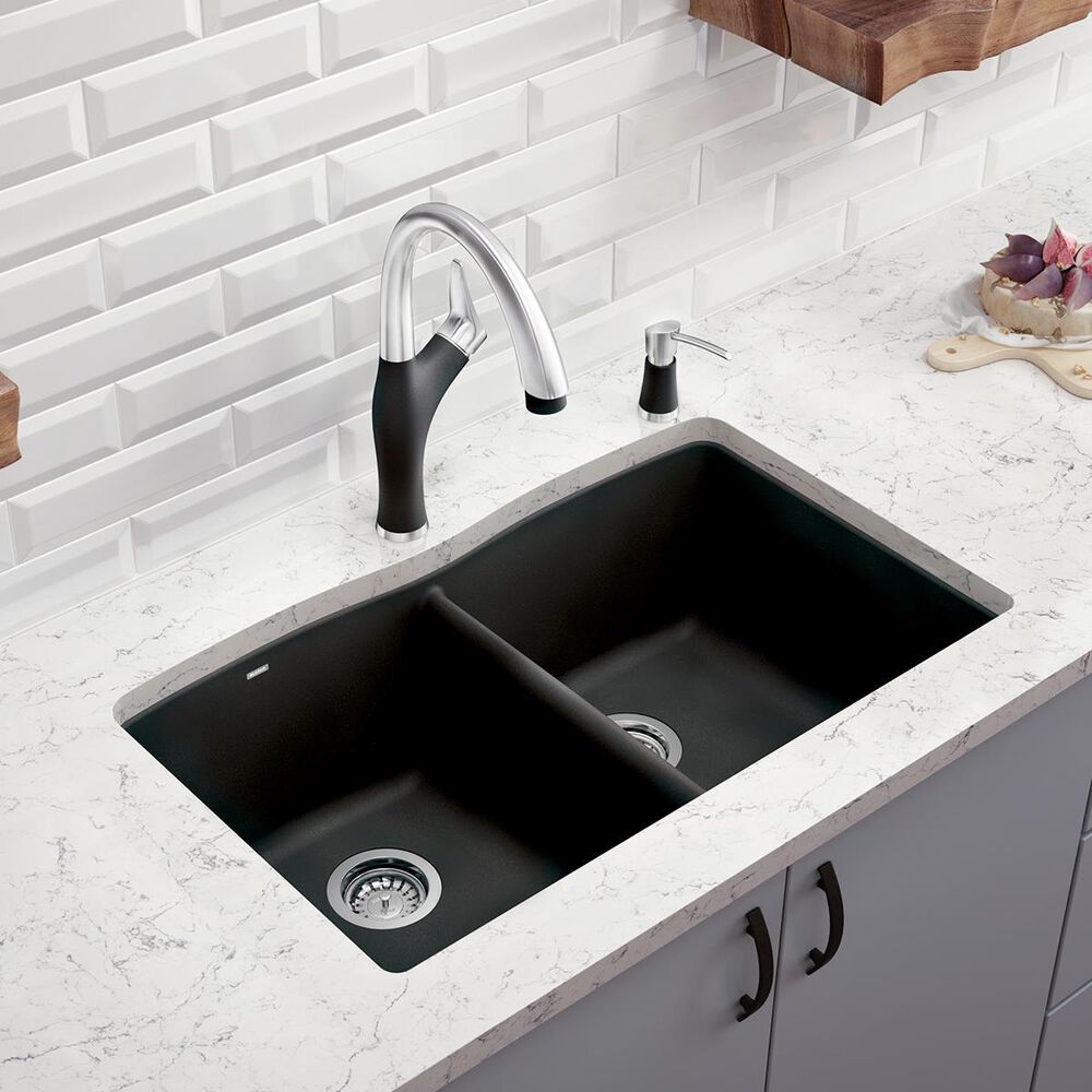 Blanco Diamond 32&quot; Equal Double Bowl Kitchen Sink in Anthracite, , large