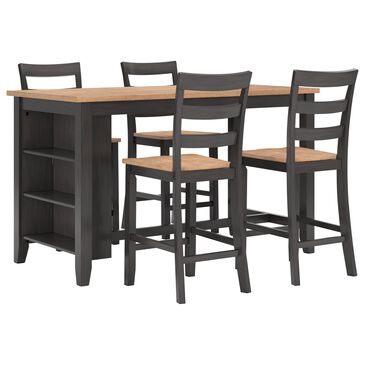 Ashley Gesthaven 5-Piece Counter Dining Set in Light Natural Dark Brown, , large