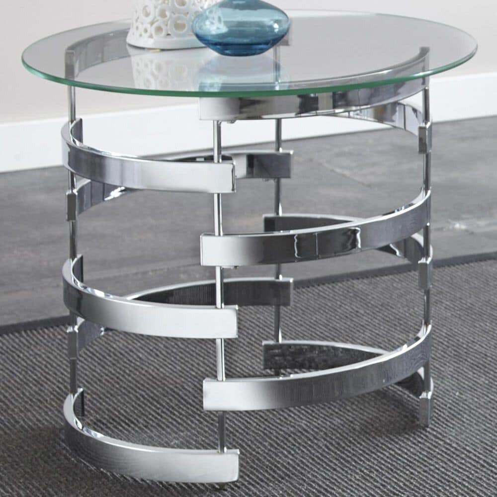 Crystal City Tayside End Table in Chrome, , large