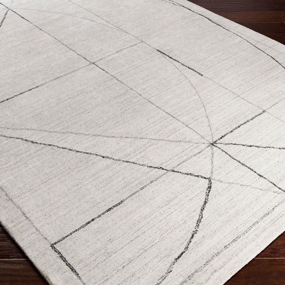 Surya Hightower Charcoal, White and Black 6&#39; x 9&#39; Area Rug, , large
