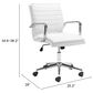 Zuo Modern Partner Office Chair in White and Chrome, , large