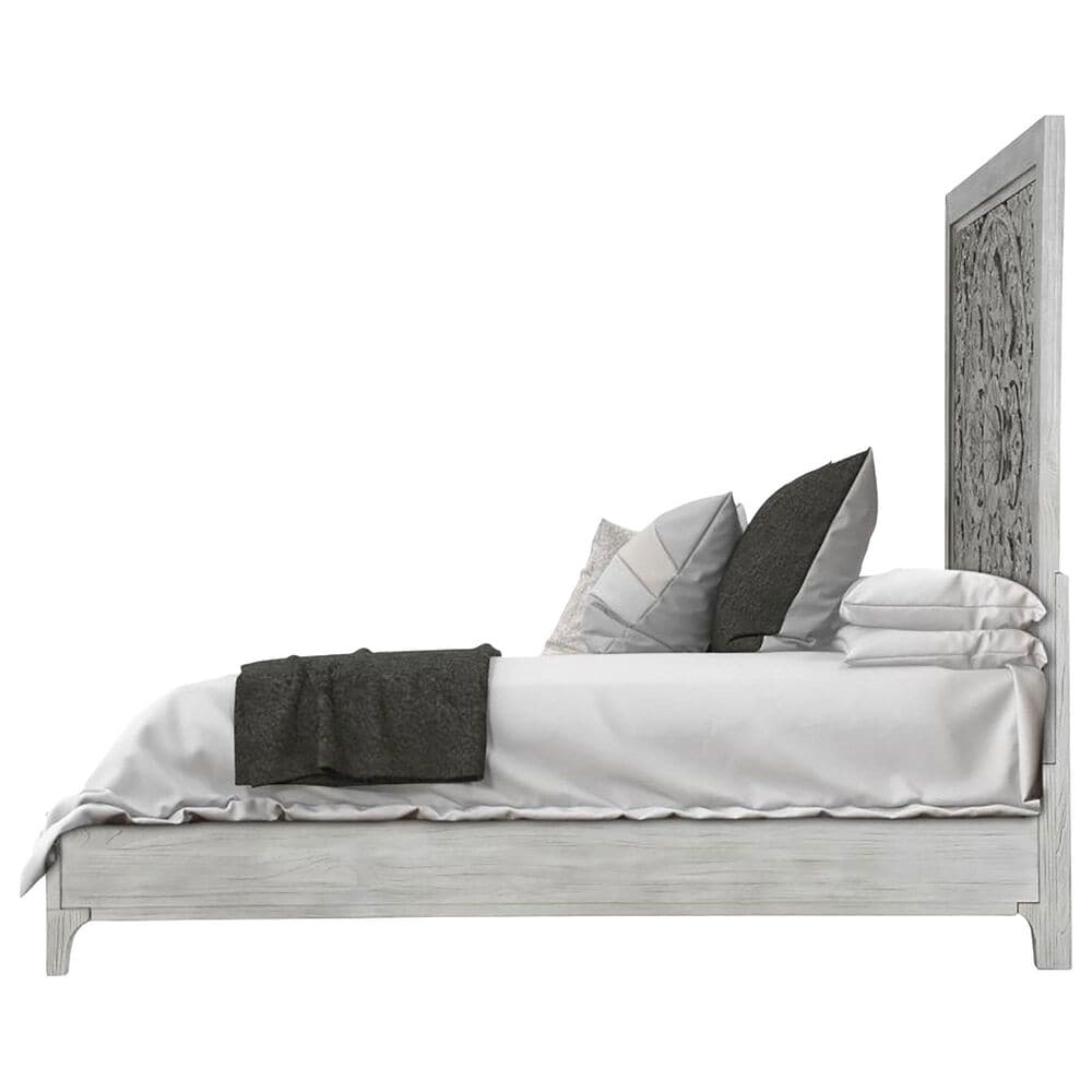 Urban Home Boho Chic Queen Platform Bed in Washed White, , large