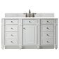 James Martin Vanities Bristol 30" Single Bathroom Vanity in Bright White with 3 cm White Zeus Quartz Top and Rectangular Sink, , large