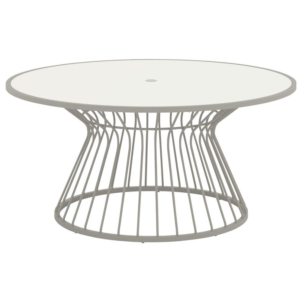 Tropitone Kali Patio Round Dining Umbrella Table in Storm and Shell - Table Only, , large