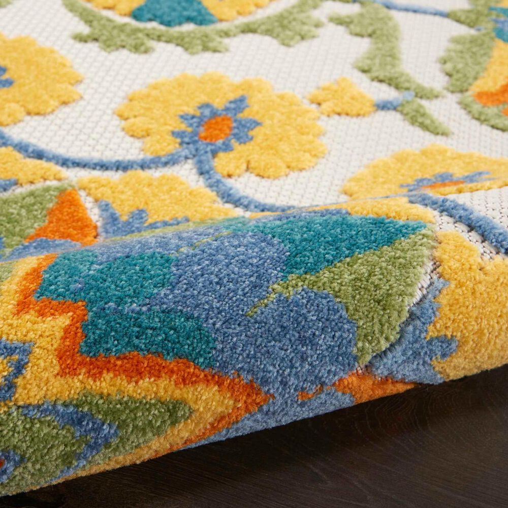 Nourison Aloha 12&#39; x 15&#39; Blue, Yellow, Orange, Green and White Indoor/Outdoor Area Rug, , large