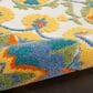 Nourison Aloha 12" x 15" Blue, Yellow, Orange, Green and White Indoor/Outdoor Area Rug, , large