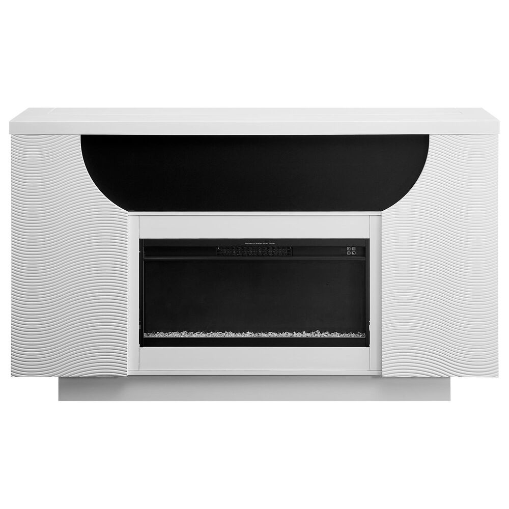 Global Furniture USA Aveena 76-Inch Fireplace in White, , large