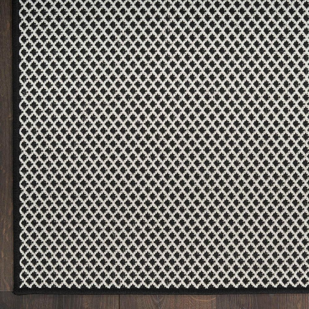 Nourison Courtyard Black and White 5&#39; x 7&#39; Indoor/Outdoor Area Rug, , large