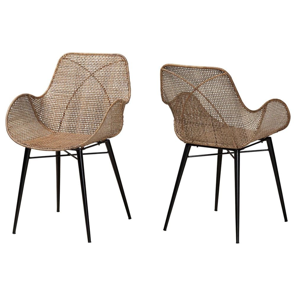 Baxton Studio Ballerina Arm Chair in Greywash and Black (Set of 2), , large