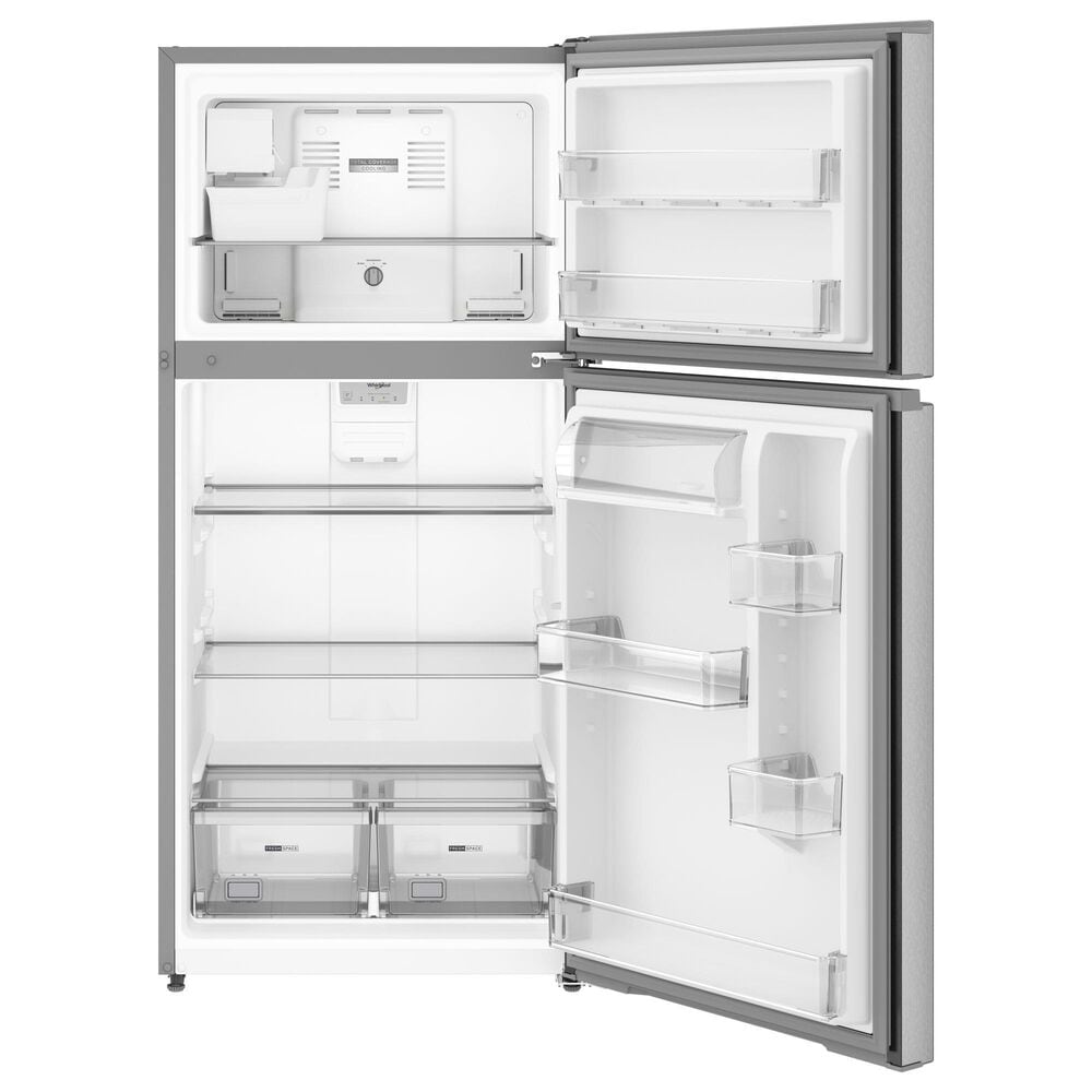 Whirlpool 19.2 Cu. Ft. Top Freezer Refrigerator with Total Coverage Cooling in Fingerprint Resistant Stainless Steel, , large