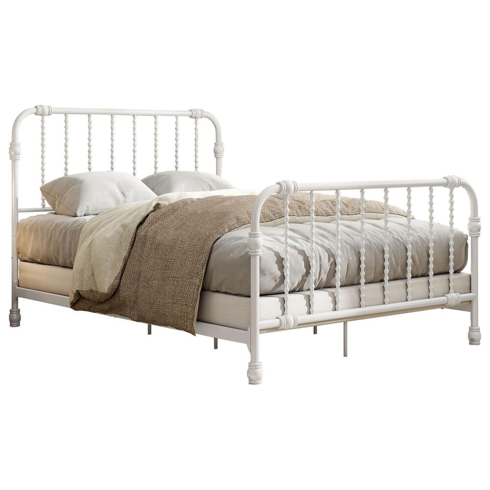 Furniture of America Wren Full Spindle Kids Bed in White, , large