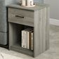 HOMLUX 1-Drawer Modern Nightstand with Bar Handle in French Oak Grey, , large