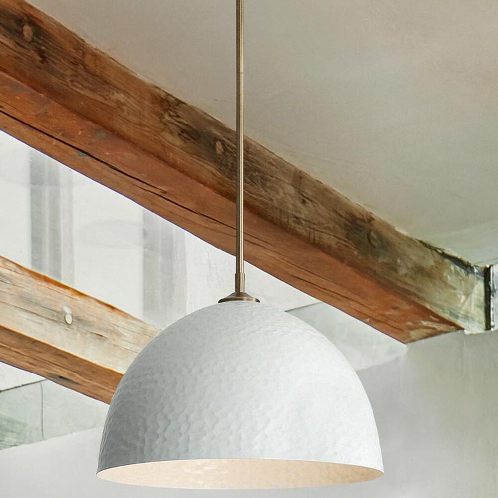 Golden Lighting Shepard 1-Light Pendant with Matte White Shade in Modern Brass, , large