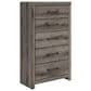 Ashley Graystorm 5-Drawer Chest in Weathered Gray, , large