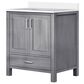 Lexora Home Jacques 30" Single Bathroom Vanity in Distressed Grey with 2 cm White Quartz Top and Rectangular Sink, , large