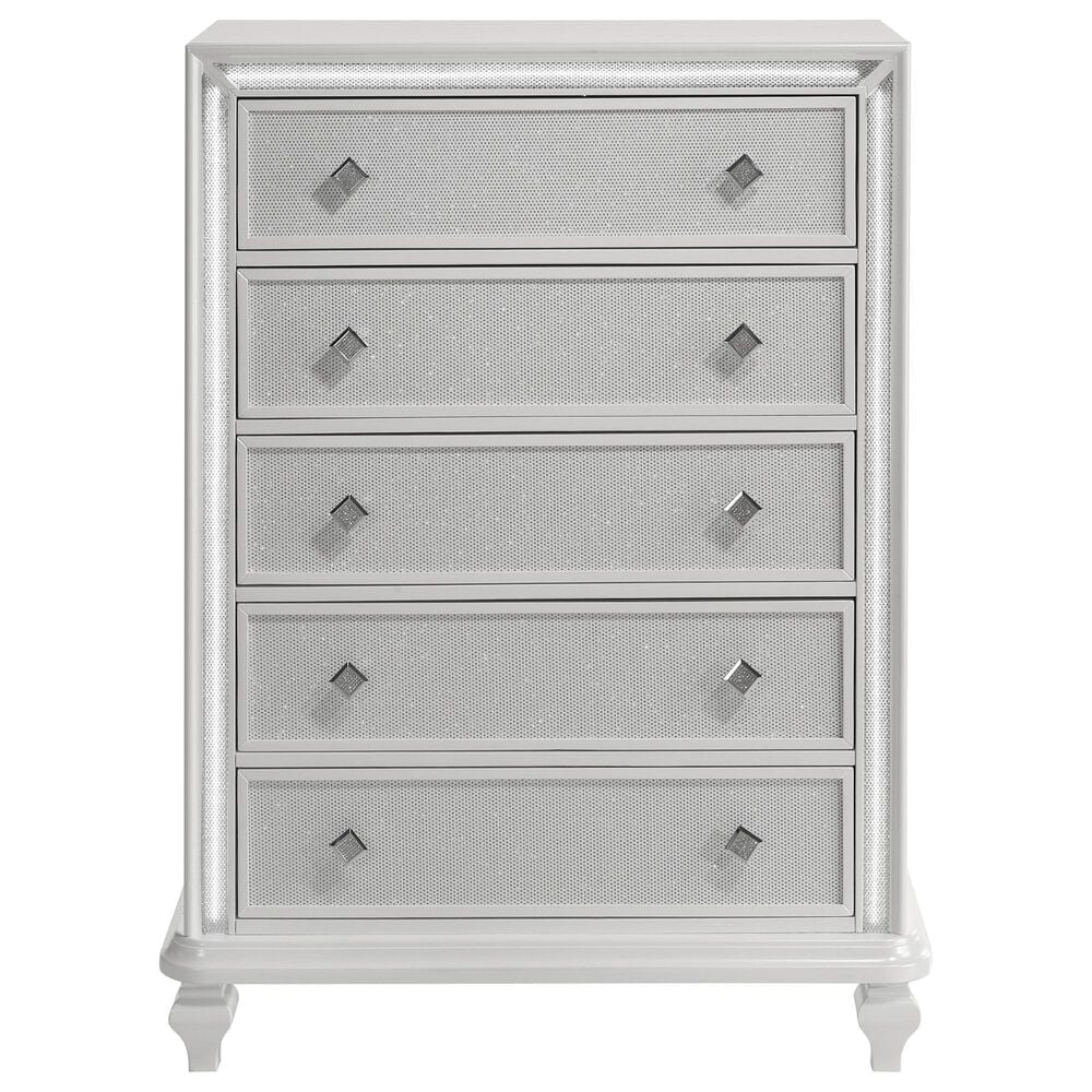 New Heritage Design Stardust 5-Drawer Chest in White, , large