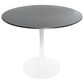 Leisuremod LeisureMod Bristol Mid-Century Modern Round Dining Table with a 31 Wood Top and Iron Pedestal Base with Gloss Finish for Kitchen and Dining Room, , large