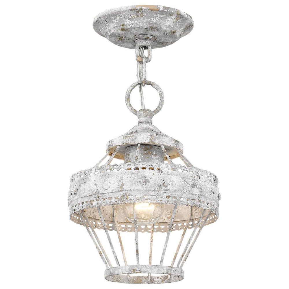 Golden Lighting Ferris Semi-Flush with Chain in Oyster, , large