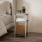 HOMLUX 3-Tier Turn-N-Tube End Table in White (Set of 2), , large