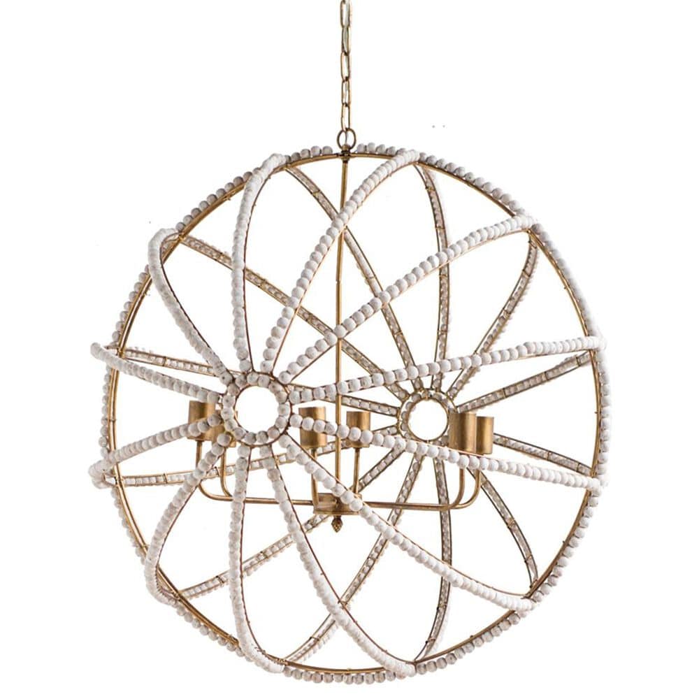Mercana Ava 6-Light Chandelier in Gold and White, , large