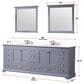 Lexora Home Dukes 84" Double Bathroom Vanity in Dark Grey with 2 cm White Cultured Marble Top and Rectangular Sinks, , large