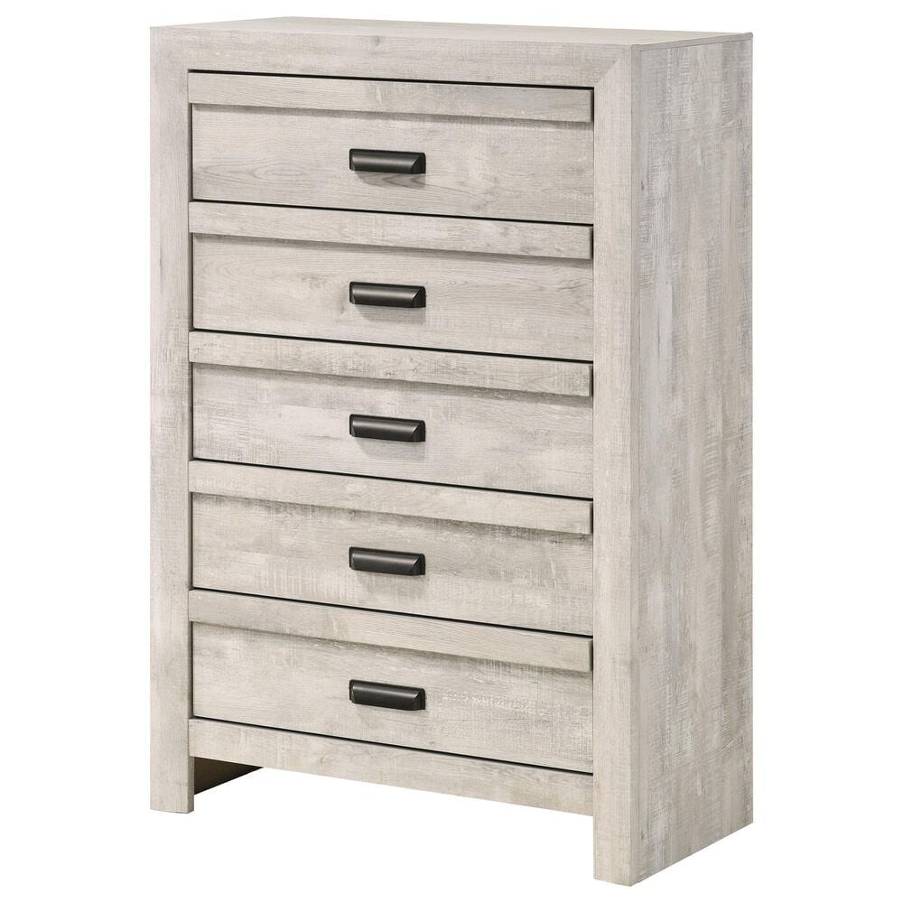 Crown Mark Valor 5-Piece Full Bedroom Set in Light Gray, , large