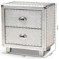 Baxton Studio Davet 2-Drawer End Table in Silver, , large