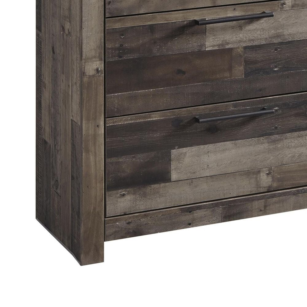 Ashley Derekson 6 Drawer Dresser and Mirror in Walnut and Gray, , large