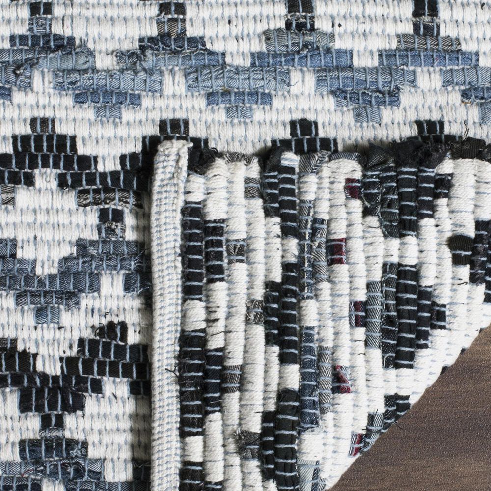 Safavieh Montauk Chevron 10&#39; x 14&#39; Ivory, Blue and Black Area Rug, , large