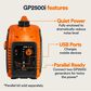 Generac GP2500i Portable Inverter Generator in Orange and Black, , large