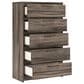 Ashley Elbrim 5-Piece Queen Bedroom Set in Brown with LED and USB Ports, , large