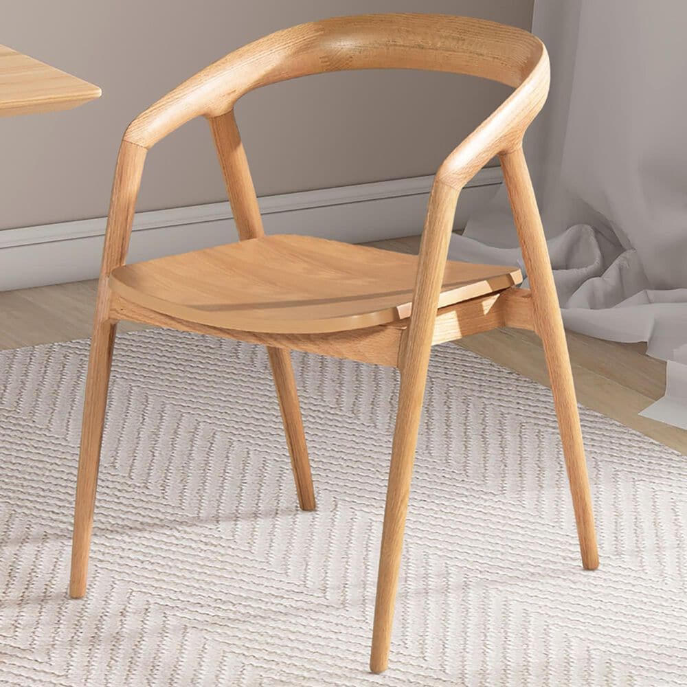 Jennifer Taylor Home Simeon Arm Chair in Warm Natural Brown, , large