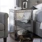 Baxton Studio Azura Mirrored End Table in Silver, , large