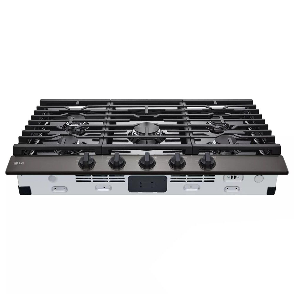 LG 4-Piece Kitchen Package with 30&quot; Combination Wall Oven and 36&quot; Gas Cooktop in Print Proof Black Stainless Steel, , large