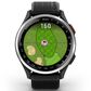 Garmin Approach S44 43mm Golf Smartwatch Silver Aluminum Bezel Case with Black Silicone Band, , large