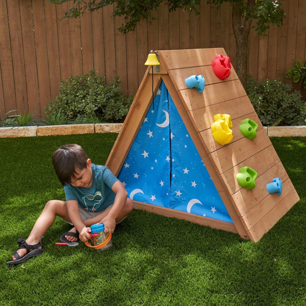 Kidkraft A Frame Hideaway &amp; Climber in Natural, , large