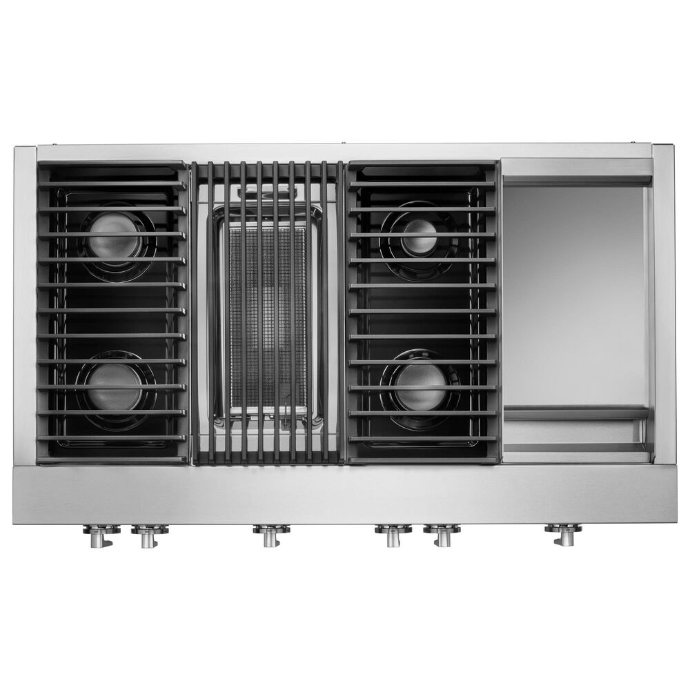 JennAir Noir 48" Gas Rangetop with Griddle and Grill in Stainless
