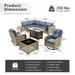 HOMLUX 9-Piece Patio Conversation Set in Denim Blue, , large