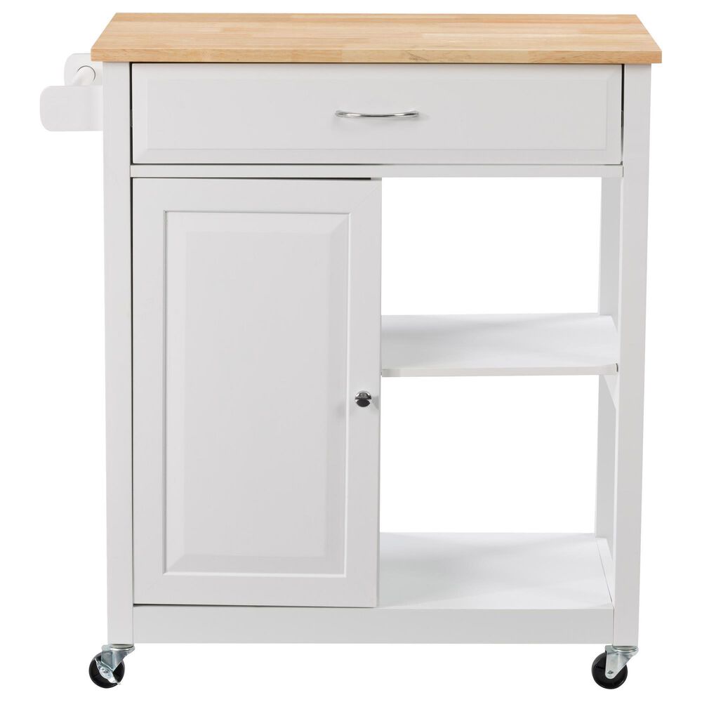 CorLiving Sage 2 Shelves Kitchen Cart in White, , large