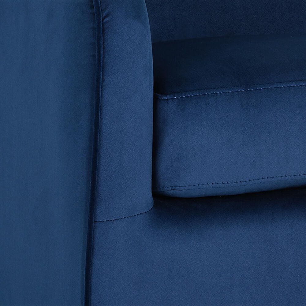 37B Hazel Swivel Lounge Chair in Navy Blue Sky Velvet, , large