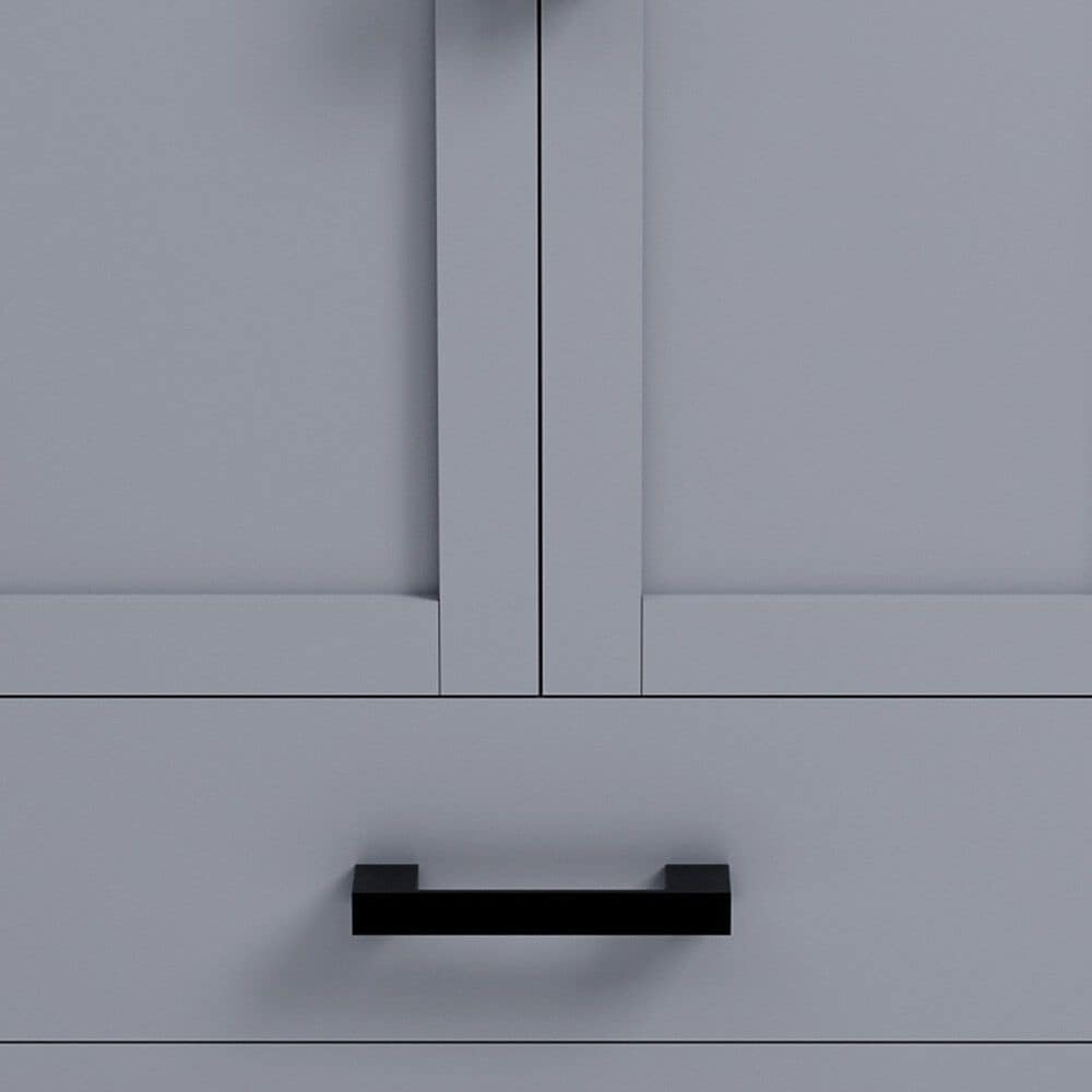 Lexora Home Ziva 30&quot; Single Bathroom Vanity in Dark Grey with 2 cm White Cultured Marble Top and Rectangular Sink, , large