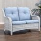 Sunwell Garden Patio Loveseat with Grayish White Frame in Blue, , large
