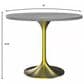 Leisuremod LeisureMod Verve Collection 36 Round Dining Table, Brushed Gold Base with Sintered Stone Black Top, , large