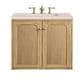 James Martin Vanities Laurent 30" Single Bathroom Vanity in Light Natural Oak with 3 cm Eternal Marfil Quartz Top and Rectangular Sink, , large